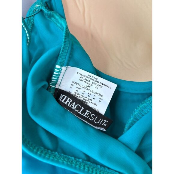 MiracleSuit women's 10 amalfi green criss cross escape one piece swimsuit - Picture 6 of 6